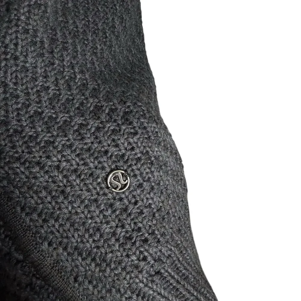 Lululemon Navy Blue Inkwell Black Cotton Blend Post Practice Knit Cardigan - 8